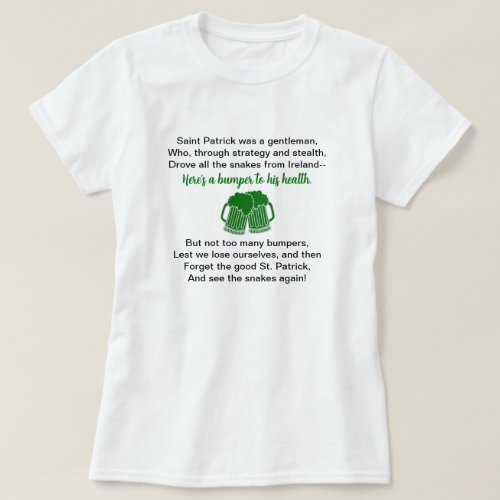 Funny St Patricks Day Beer Drinking T_Shirt