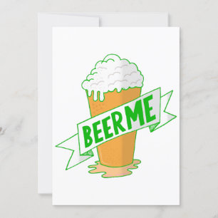 funny st patricks day beer me invitation