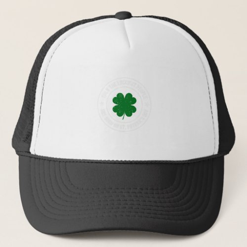 Funny St Patricks Day Birthday Shamrock Luckiest B Trucker Hat