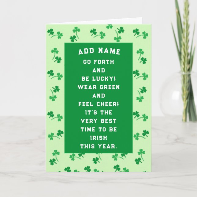 Funny St. Patrick's Day card (Front)