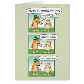 Funny St. Patrick's Day card: Clover Card