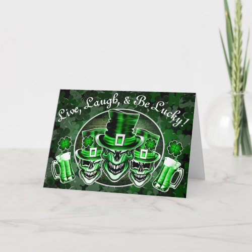 Funny St Patricks Day Card Irish Skulls Card