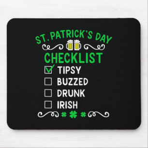 Funny St Patricks Day Checklist Mouse Pad