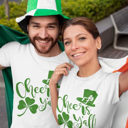 Funny St Patricks Day  Cheers Yall  Irish T_Shirt