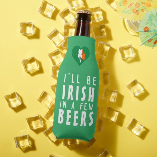 Funny St Patricks Day Clover Irish Flag Will Bottle Cooler