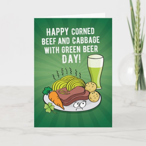 Funny St Patricks Day Corned Beef and Cabbage Card