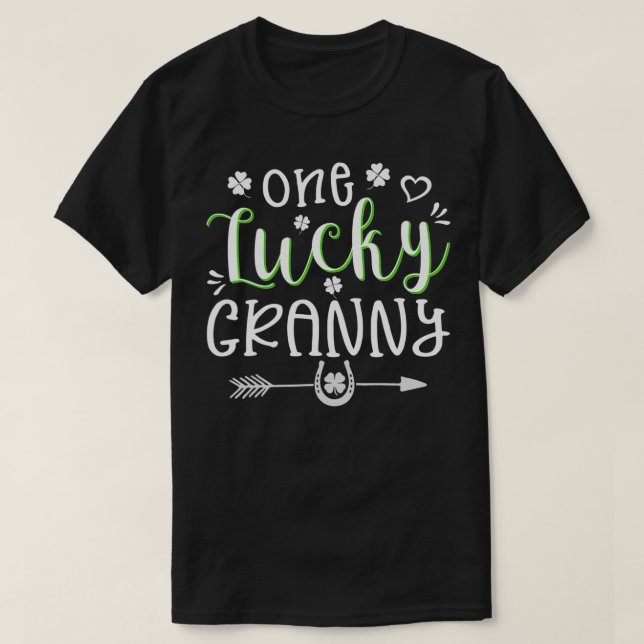 Funny St Patrick's Day Cute Gift for One Lucky Gra T-Shirt (Design Front)