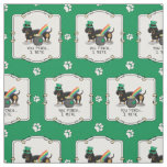 Funny St. Patrick's Day Dachshund (black &amp; tan) Fabric