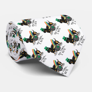 Funny St. Patrick's Day Dachshund (black & tan) Neck Tie