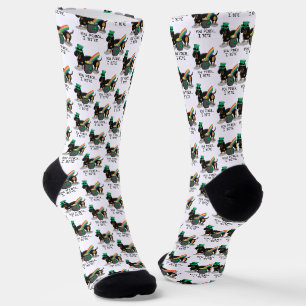 Funny St. Patrick's Day Dachshund (black & tan) Socks