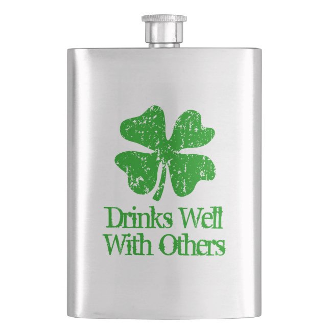 Funny St Patrick's Day drink flask for Irish party (Front)