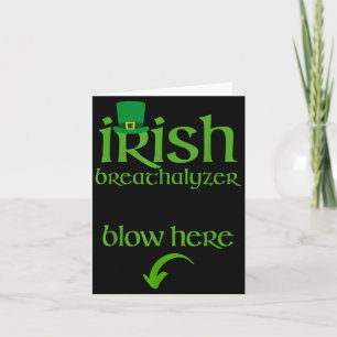 Funny St Patricks Day Drinking Irish Breathalyzer  Card