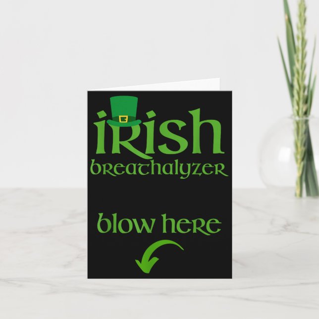 Funny St Patricks Day Drinking Irish Breathalyzer  Card (Front)