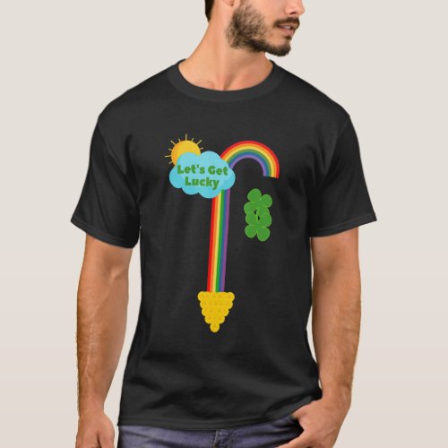 Funny St Patricks Day Drinking  Lets Get Lucky T_Shirt