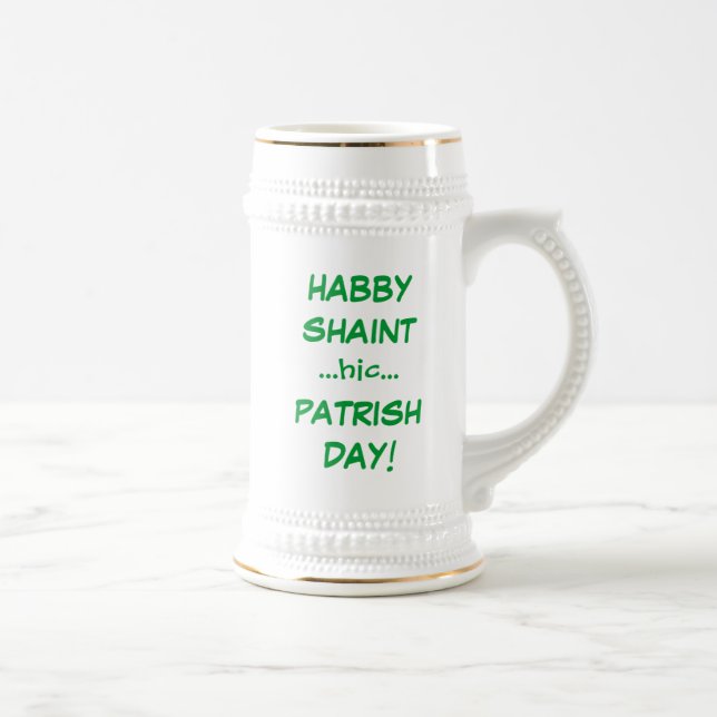 Funny St Patricks Day Drinking Slurring Drunk Beer Stein (Right)