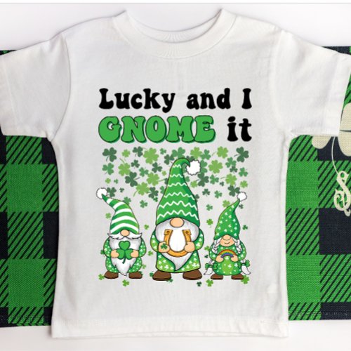 Funny St Patricks day gnomes lucky charm Irish T_Shirt