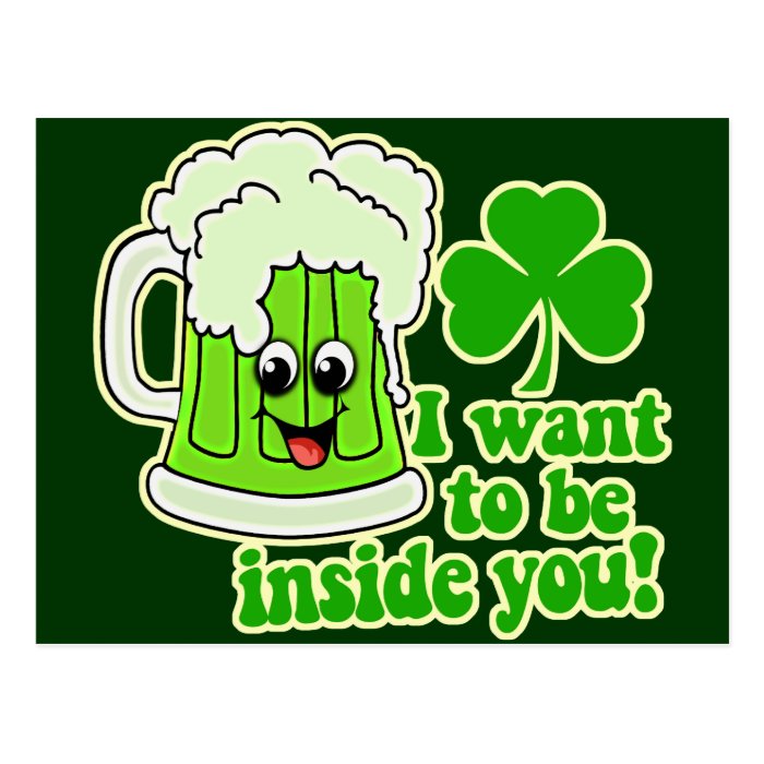 Funny St Patricks Day Green Beer Postcard