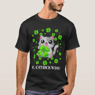 Funny St Patrick's Day Happy St Cat Tricks Day T-Shirt