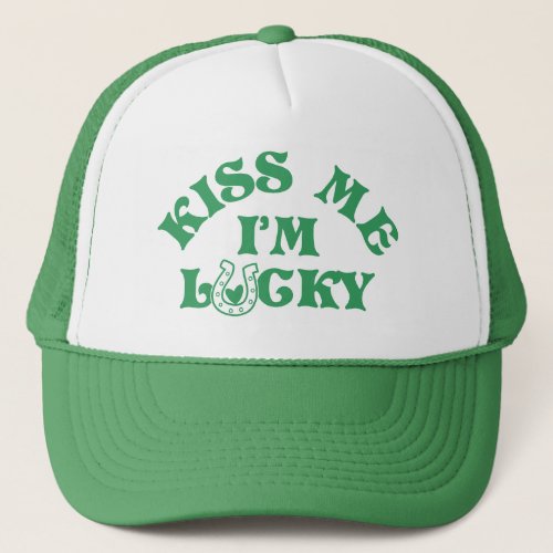 Funny St Patricks Day Kiss Me Im Lucky Group Trucker Hat