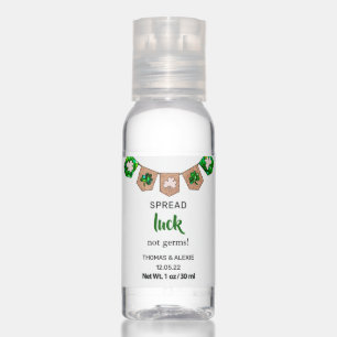 Funny st patrick's day luck not germs shamrock hand sanitizer