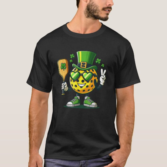 Funny St Patricks Day Lucky Pickleball Hat Irish S T-Shirt (Front)