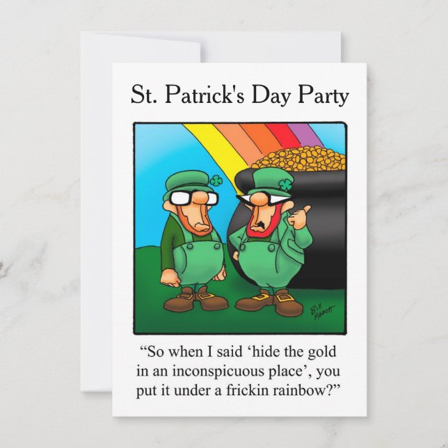 Funny St. Patrick's Day Party Invitations (Front)