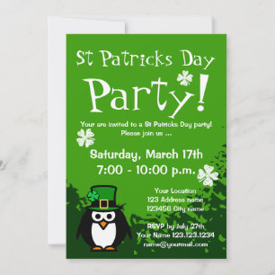 Funny St Patricks Day party invitations   Custom