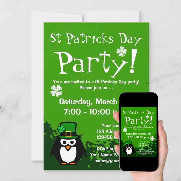 Funny St Patricks Day party invitations | Custom | Zazzle
