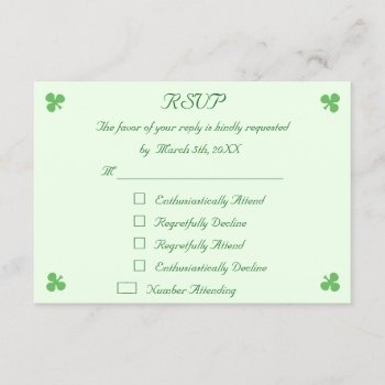 Funny St Patrick's Day Party Rsvp Invitation Card by iSmiledYou at Zazzle