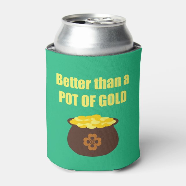 Funny St. Patrick's Day Pot of Gold Can Cooler (Can Front)