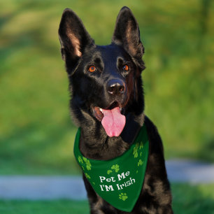 Funny St Patrick's day shamrock Dog Name Scarf  Pet Bandana Collar