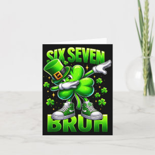 Funny St Patrick's Day Six Seven Bruh 67 Meme Sham Card