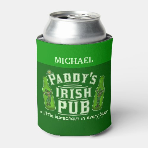 Funny St Patricks Paddys Irish Pub Personalized Can Cooler