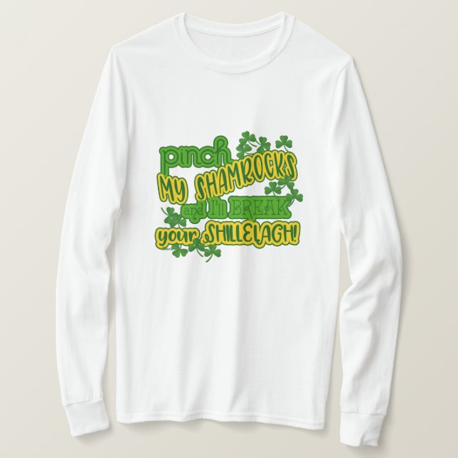 Funny St. Patrick's Women Shamrocks Shillelagh T-Shirt (Design Front)