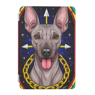 Funny Stained Glass Dog with a Starry Background iPad Mini Cover