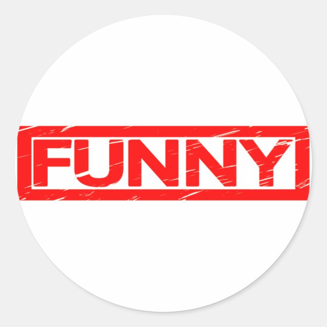 Funny Stamp Classic Round Sticker (Front)