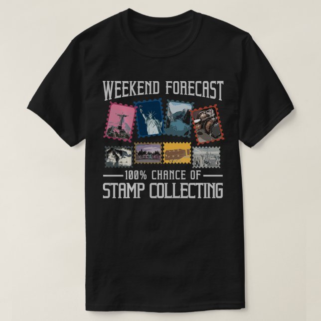 Funny Stamp Collecting Gift For Men Women Postal C T-Shirt (Design Front)
