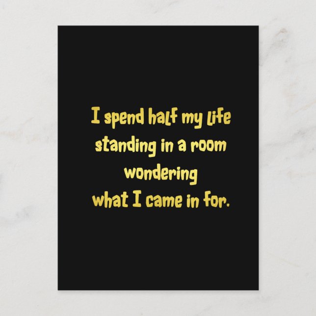 Funny Standing in a Room Joke Postcard (Front)