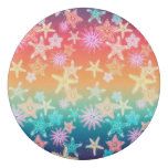 Funny Starfish in a colorful rainbow style pattern Eraser
