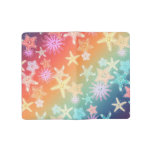 Funny Starfish in a colorful rainbow style pattern Large Moleskine Notebook