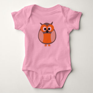 Funny staring owl baby bodysuit