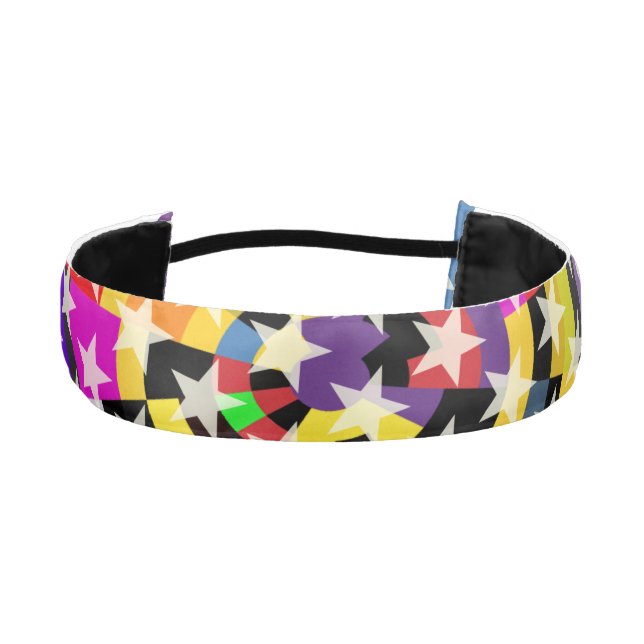 Funny Stars Pattern transparent + your background Athletic Headband (Front)