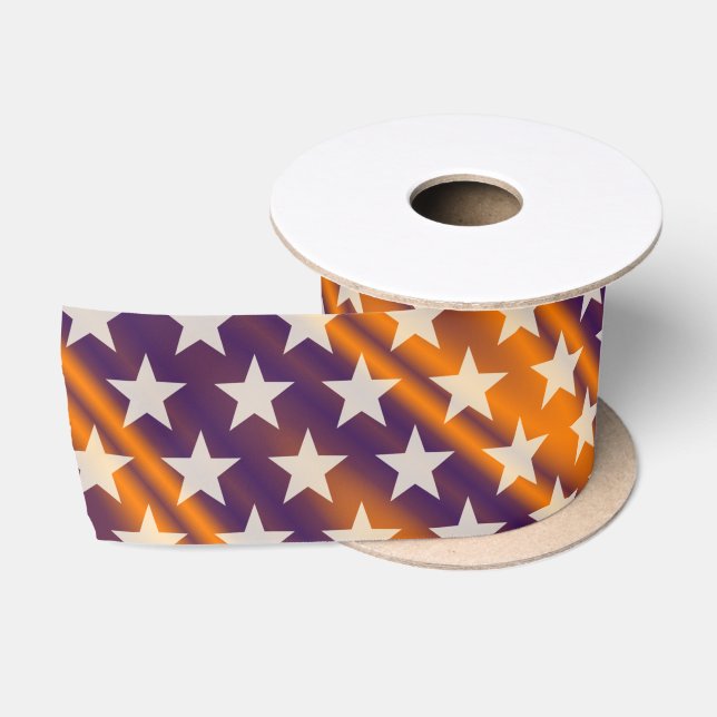 Funny Stars Pattern transparent + your background Satin Ribbon (Spool)