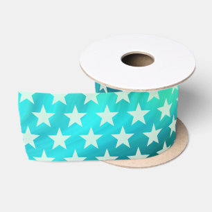 Funny Stars Pattern transparent + your background Satin Ribbon