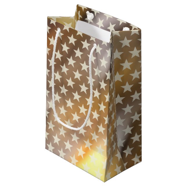 Funny Stars Pattern transparent + your background Small Gift Bag (Front Angled)