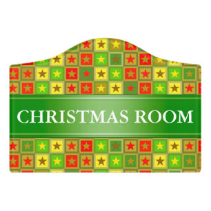 Funny Stars & Squares Pattern + your idea Door Sign
