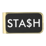 Funny Stash Dollar Sign Gold Finish Money Clip Funny Stash Dollar Sign Gold Finish Money Clip