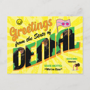 Funny State of Denial Greetings Postcard