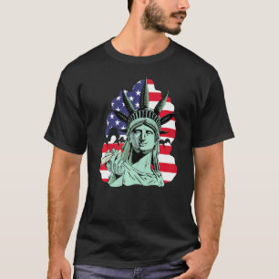 Funny Statue Of Liberty Smoking Patriotic American T-Shirt