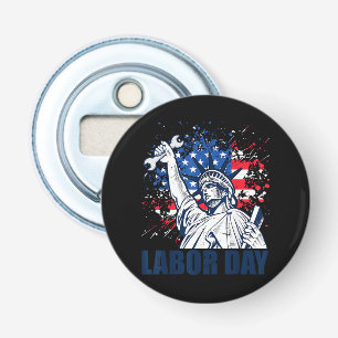 Funny Statue Of Liberty USA Flag Labor Day Patriot Bottle Opener